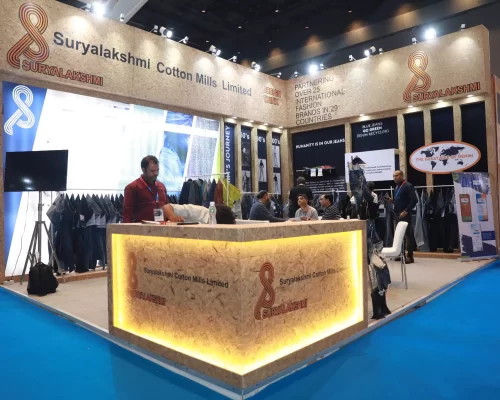 suryalaxmi cotton mills stall design by inxs